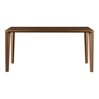 Wooden dining table with a rich walnut finish and sleek, minimalist design. Perfect for modern interiors.
