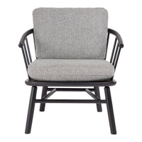 Gray textured upholstery with a sleek black frame, combining modern and minimalist design elements.