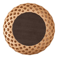 Natural woven pattern in light brown with a dark circular center, creating a stylish, contemporary look.