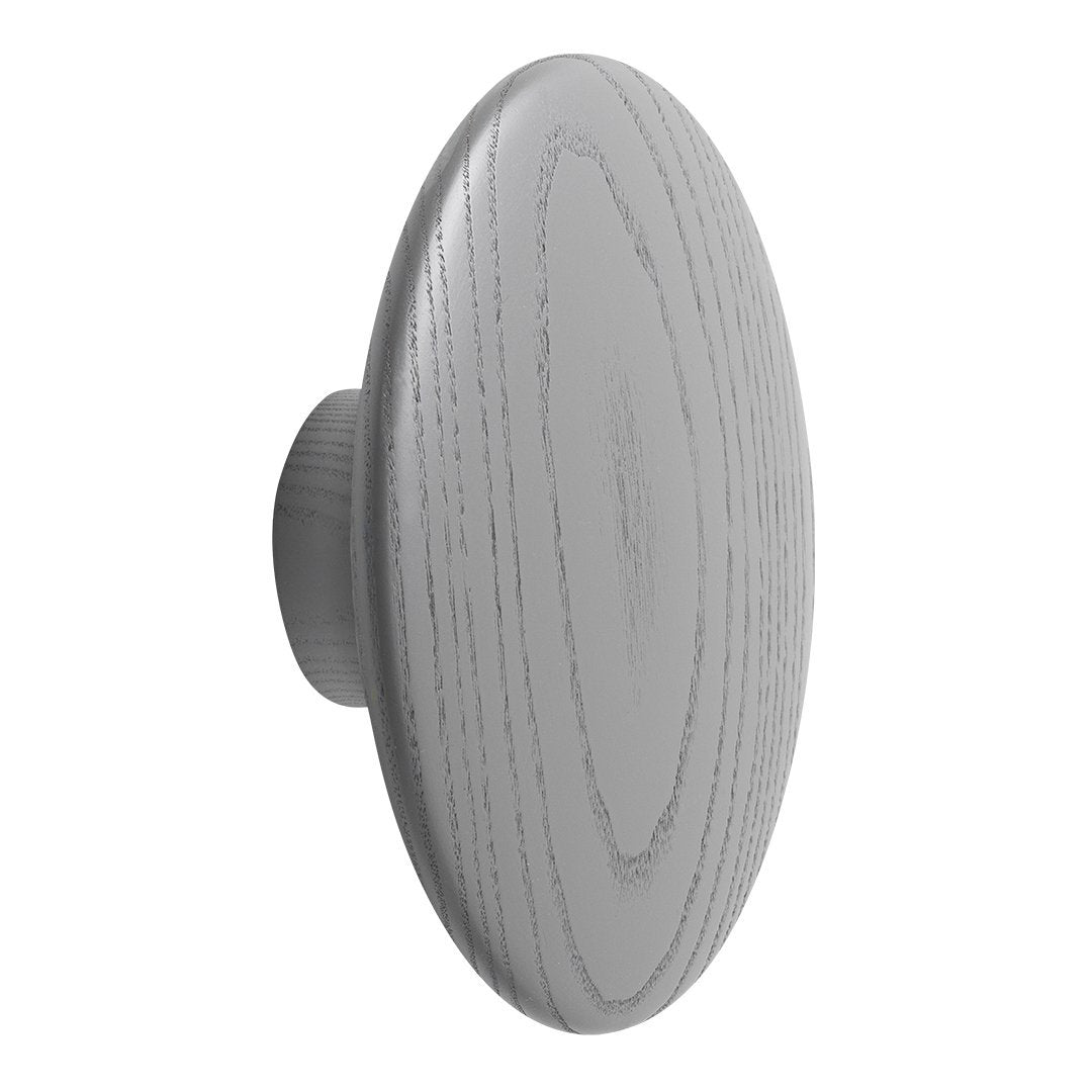 Gray wooden oval knob with a subtle grain pattern, perfect for modern home decor.