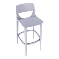 Light gray modern bar stool with a minimalist design and smooth, clean lines. Perfect for contemporary interiors.