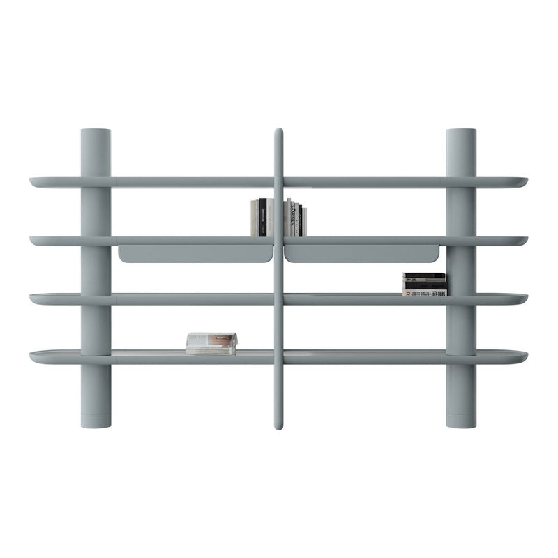 Mina 4 Shelf Library w/ Integrated Thin Drawers