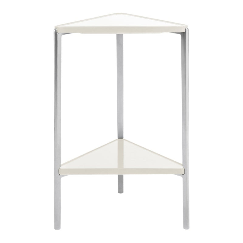 Tambour Low Table - Triangular w/ Shelf