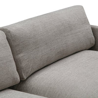 Light gray textured fabric sofa with a subtle, woven pattern and minimalist design, perfect for modern interiors.