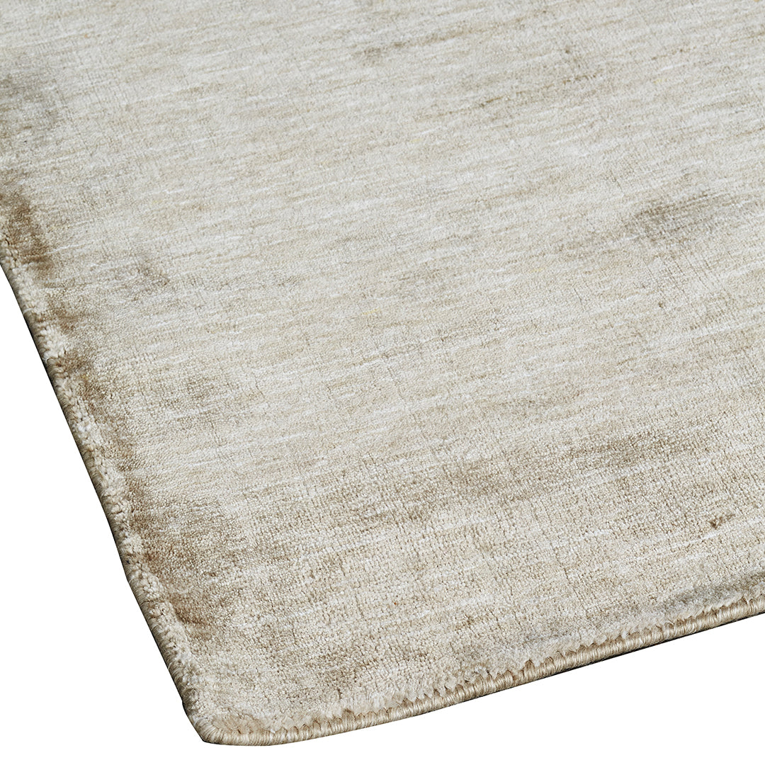 Beige area rug with subtle texture and soft, muted tones for a modern, elegant touch. Ideal for any decor.