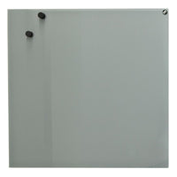 Minimalist gray board with a smooth surface, featuring two black magnets for modern decor and organization.