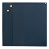 Navy blue board with two wooden pegs and a smooth surface for notes or photos. Ideal for home or office decor.