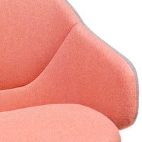 Soft coral fabric with a subtle texture, featuring a gray trim along the edges for a modern touch.
