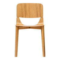 Natural wood chair with a warm beige finish and smooth grain pattern, featuring minimalistic design and clean lines.