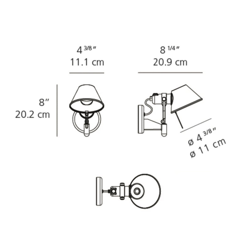 Tolomeo Micro LED Wall Spot Light w/o Switch