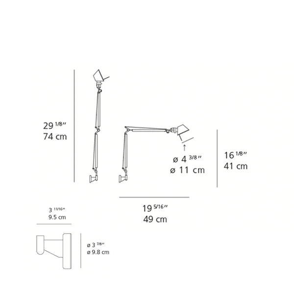 Tolomeo Micro LED Wall Light w/ S-Bracket