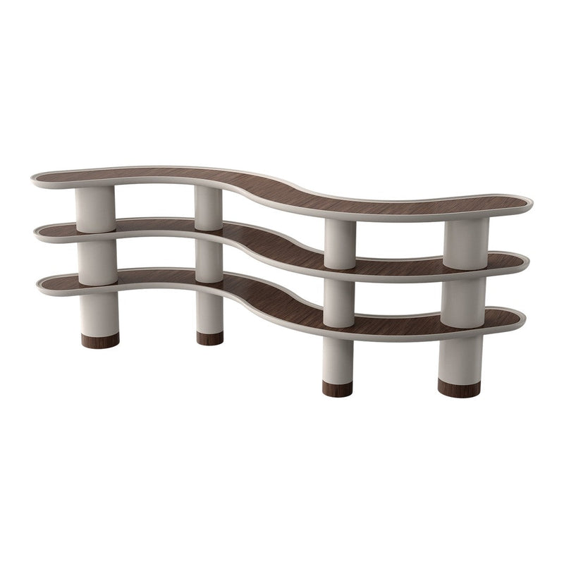 Mina LW 3 Shelf S-Shaped Library