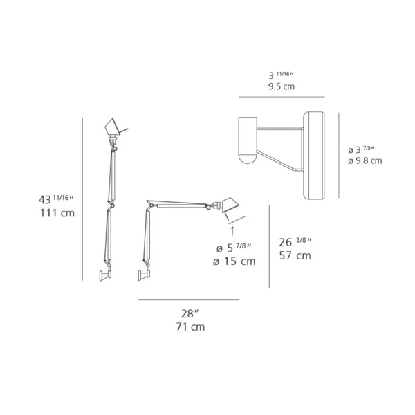 Tolomeo Mini LED Wall Light w/ S-Bracket