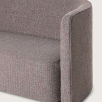 Textured gray fabric with subtle hints of pink, creating a modern and cozy look for stylish furniture.
