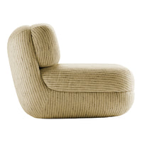 Beige textured sofa with vertical ribbed pattern, featuring a cozy and modern design for contemporary interiors.