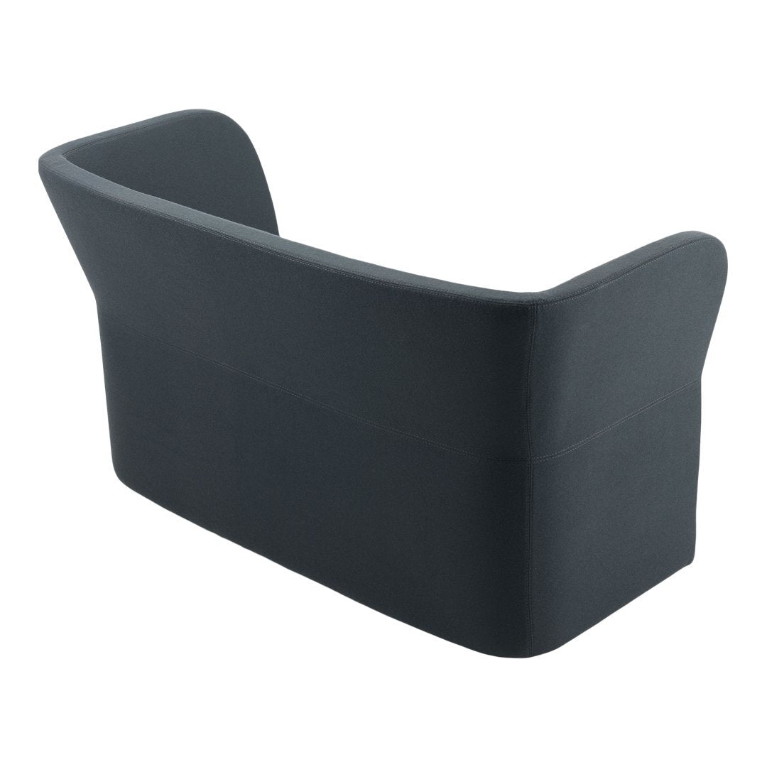 Black minimalist chair with smooth, curved design and no visible patterns. Perfect for modern decor.
