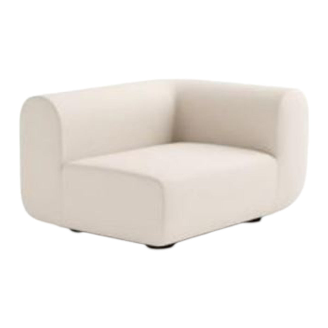 Creamy beige modular sofa with smooth, curved edges and no visible patterns. Perfect for modern living spaces.