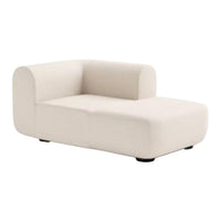 Modern white chaise lounge with smooth, minimalist design and no visible patterns. Ideal for contemporary spaces.