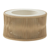 Beige ribbed design with a white circular top, creating a modern, stylish look for decor.