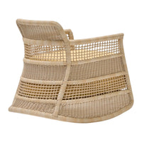 Natural beige rocking chair with intricate woven patterns, showcasing a stylish and modern design.