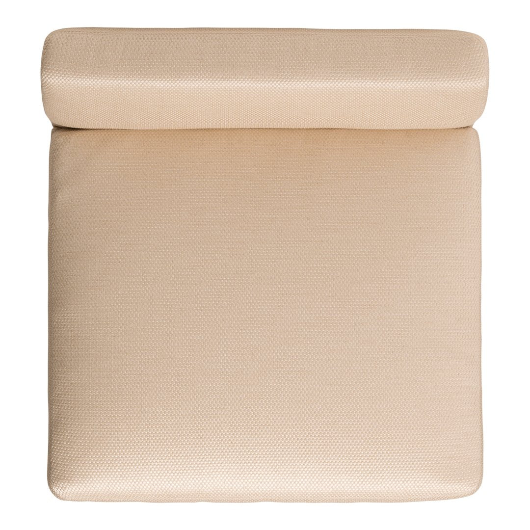 Beige cushion with a smooth texture and a cylindrical bolster, perfect for adding subtle elegance to any space.