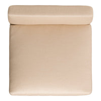 Beige cushion with a smooth texture and a cylindrical bolster, perfect for adding subtle elegance to any space.