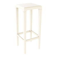 White wooden bar stool with a minimalist design and smooth finish. Ideal for modern decor.