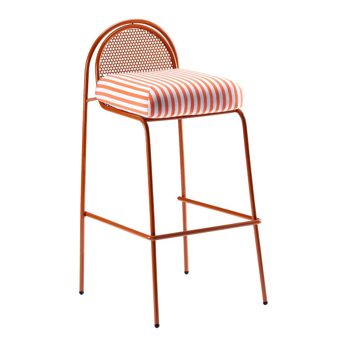 Riviera Indoor Counter Chair - Upholstered Cushion - Lacquered Metal Frame