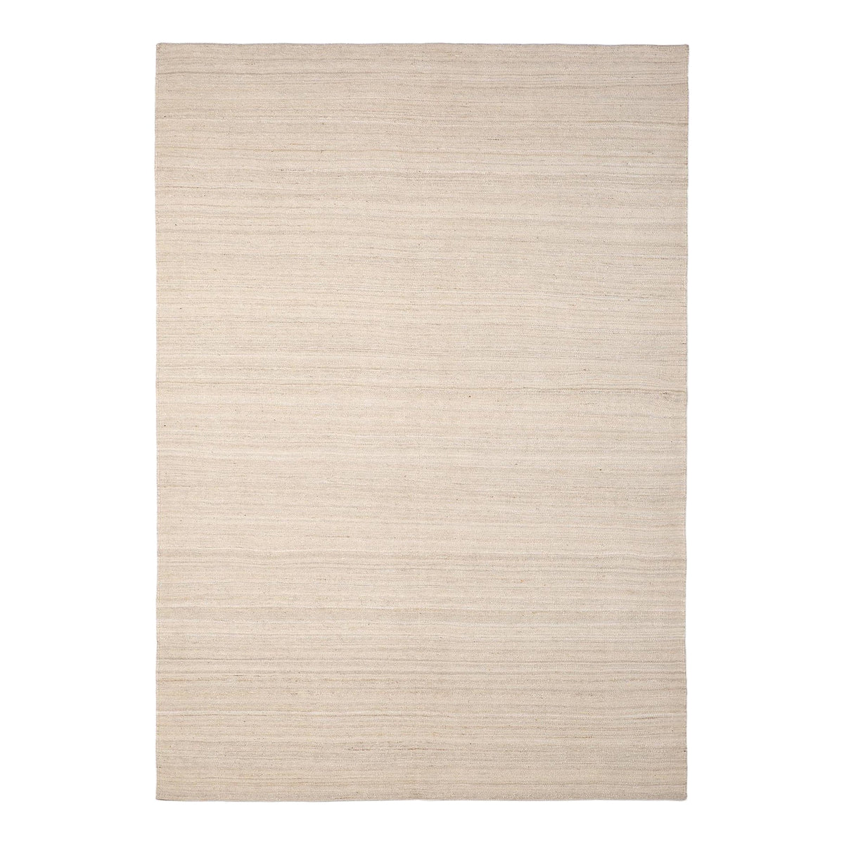 Light beige area rug with subtle, textured stripes for a modern, minimalist aesthetic. Perfect for neutral decor.