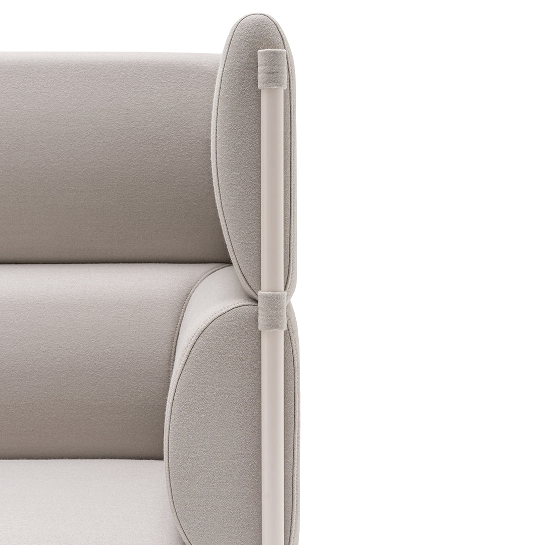 Neutral beige fabric with smooth, rounded edges and minimalist design elements. Perfect for modern decor.