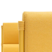 Vibrant yellow upholstered chair with a smooth texture and clean lines, perfect for modern decor.