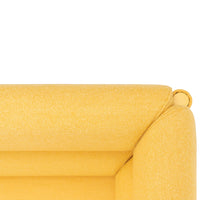 Bright yellow sofa corner with a smooth, textured finish, adding a pop of color to any space.