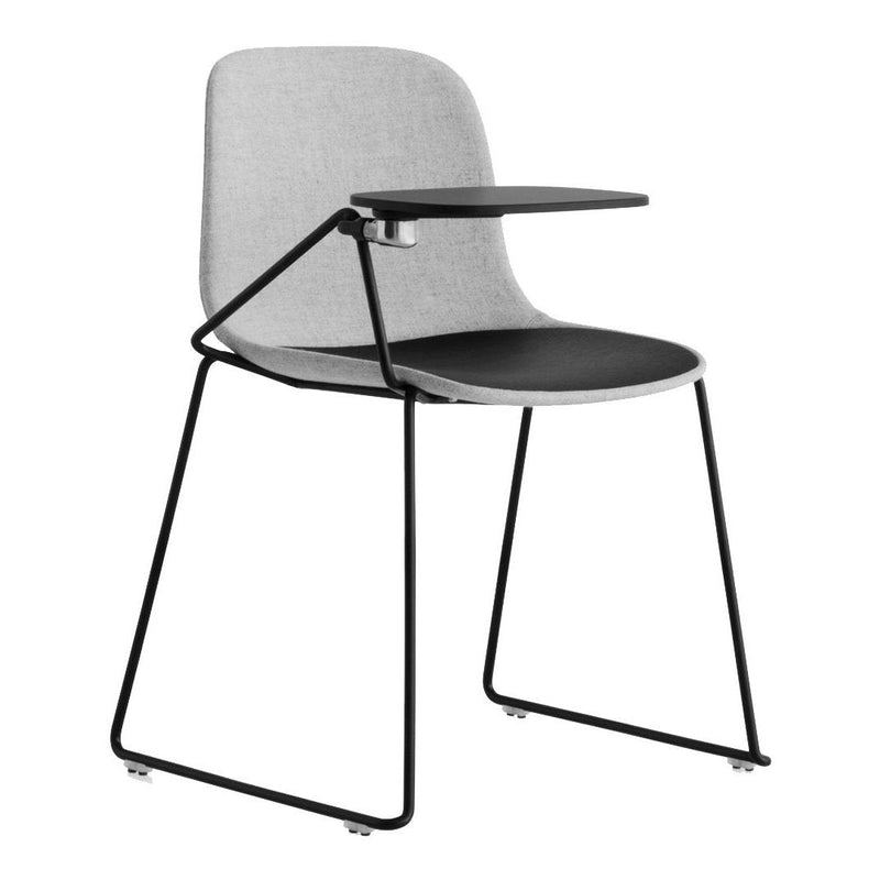 Seela Chair w/ Black Tablet - Sled Base, Fully Upholstered