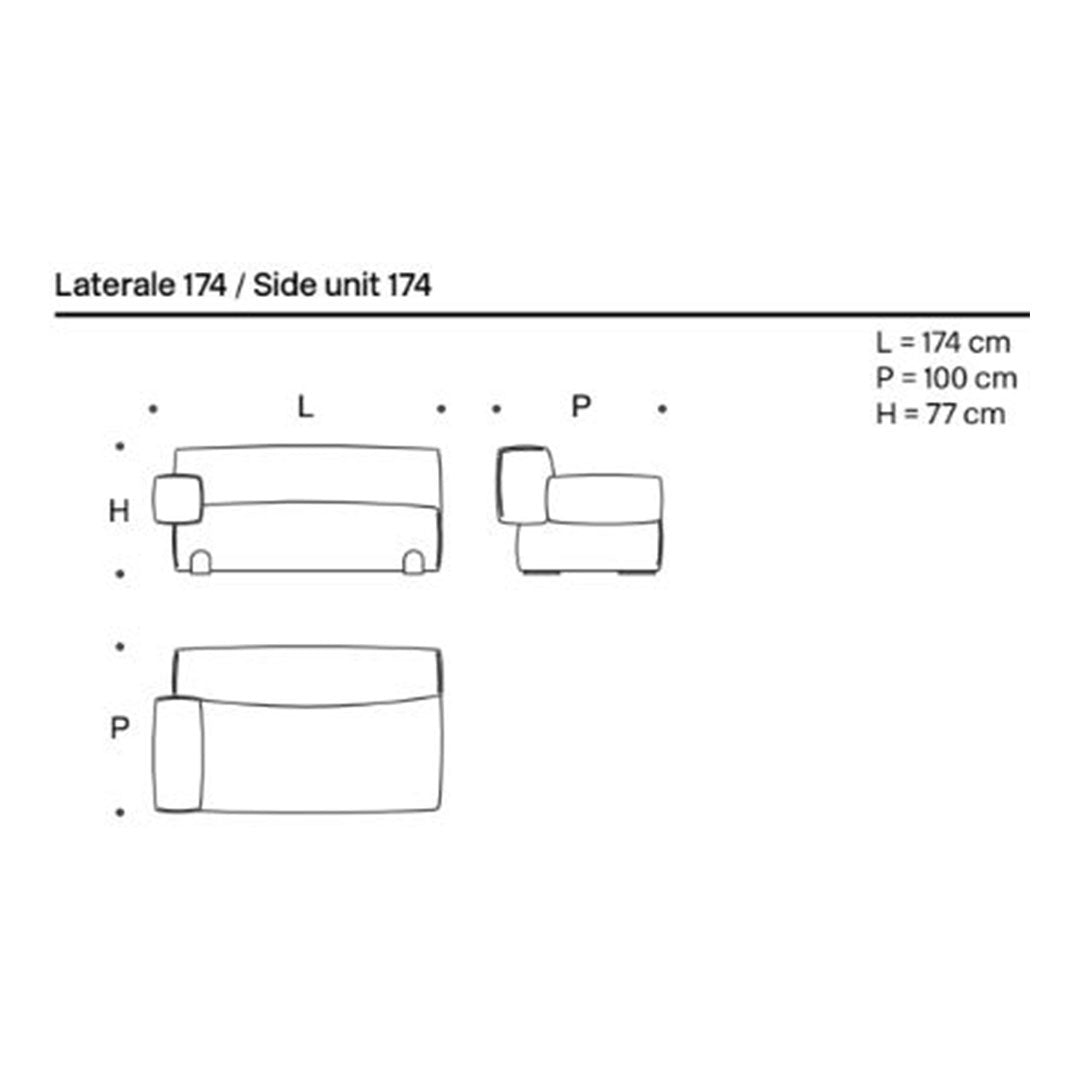 Illustration of a side unit featuring a sleek design with minimalistic patterns and neutral color scheme.