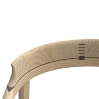 Natural wood grain with light and dark brown accents, featuring smooth curves and subtle detailing.