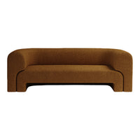Brown textured sofa with soft, rounded edges, perfect for modern and cozy living spaces.