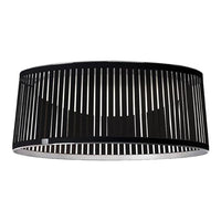 Black oval lamp shade with vertical striped pattern, creating a modern and sleek design. Perfect for contemporary decor.