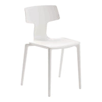 Modern white chair with a minimalist design and smooth, glossy finish. Ideal for contemporary spaces.