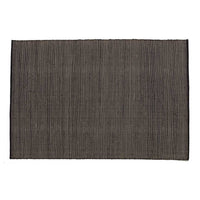 Textured dark gray rectangular rug with subtle striped pattern, adding a modern touch to any space.
