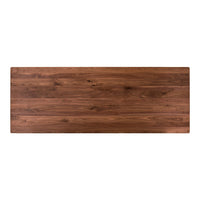 Rich walnut wood tabletop with a smooth texture and natural grain patterns. Perfect for modern dining spaces.