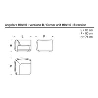 "Corner unit with soft curves, featuring a sleek design in a solid color, perfect for modern interiors."