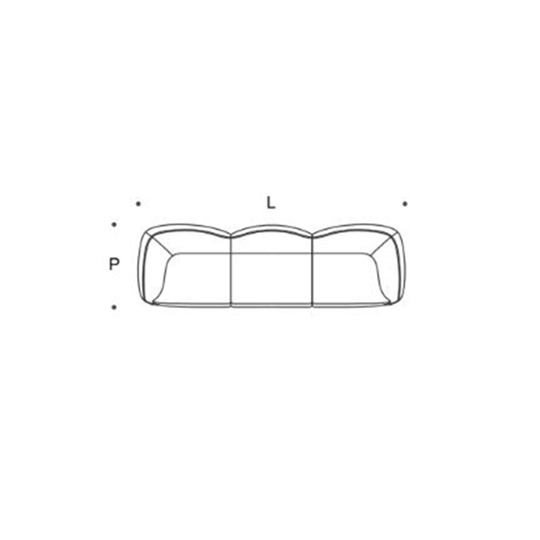 "Stylish modern sofa with a smooth, minimalist design in neutral shades, featuring elegant curved lines."