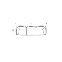 "Stylish modern sofa with a smooth, minimalist design in neutral shades, featuring elegant curved lines."