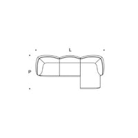 Minimalist outline of a modern sofa featuring smooth, curved lines in a neutral color palette.