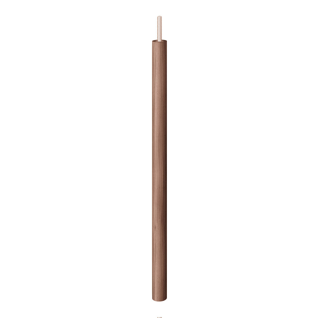 Brown cylindrical candle with a smooth finish, featuring a subtle glossy sheen and a simple design.