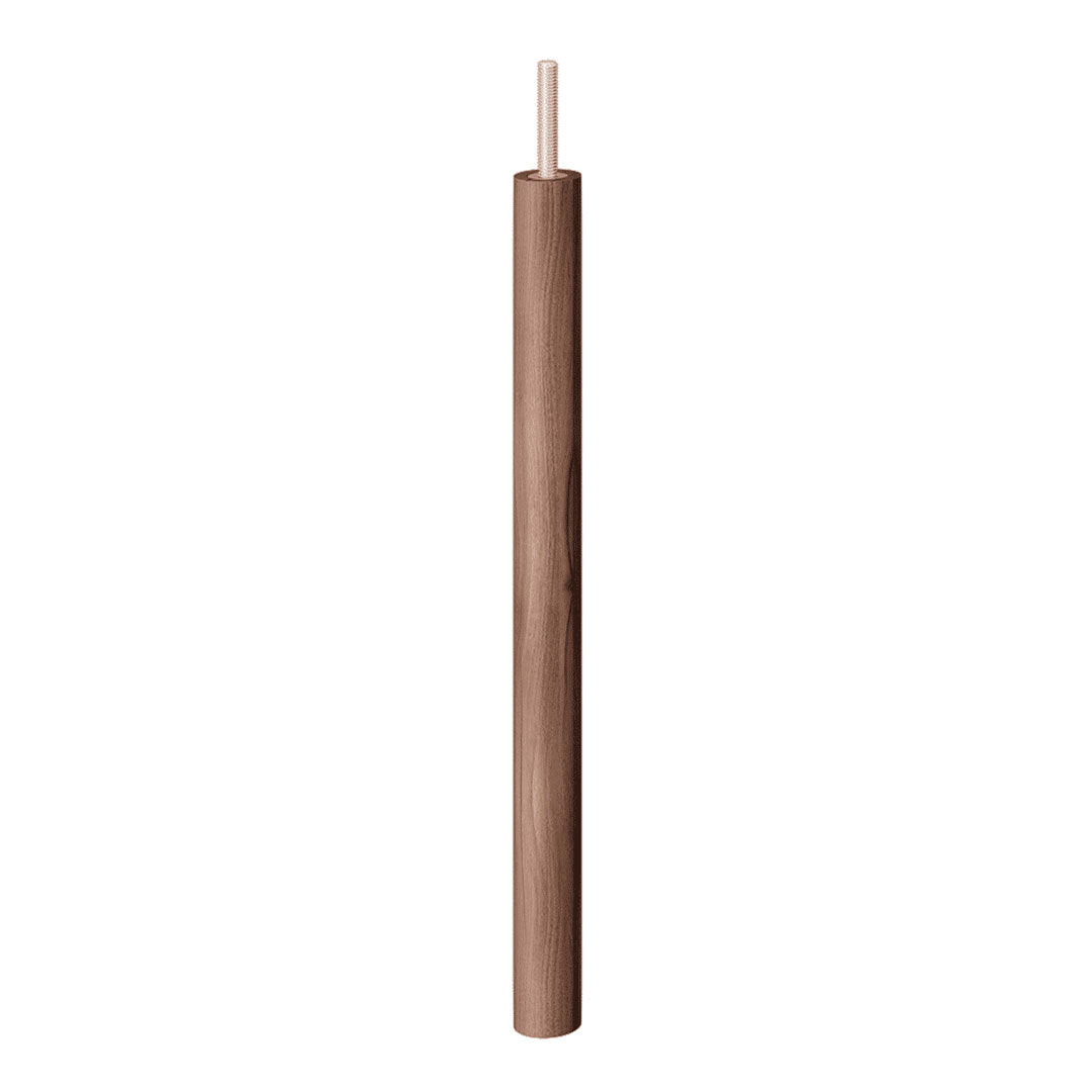 Brown wooden rolling pin with a smooth finish and copper handle. Perfect for baking and kitchen décor.